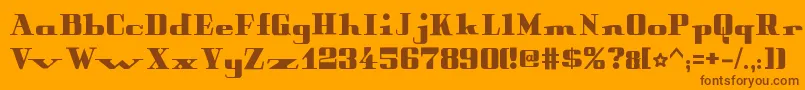 PeterObscureBold-fontti – ruskeat fontit oranssilla taustalla