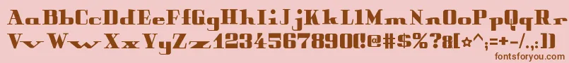 PeterObscureBold-fontti – ruskeat fontit vaaleanpunaisella taustalla
