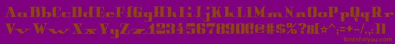 PeterObscureBold-Schriftart – Braune Schriften auf violettem Hintergrund