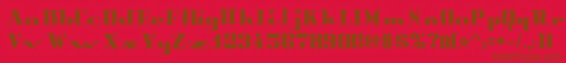 フォントPeterObscureBold – 赤い背景に茶色の文字