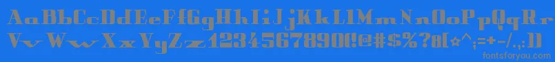フォントPeterObscureBold – 青い背景に灰色の文字