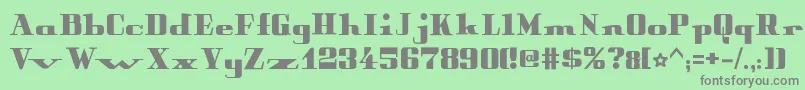 PeterObscureBold-fontti – harmaat kirjasimet vihreällä taustalla