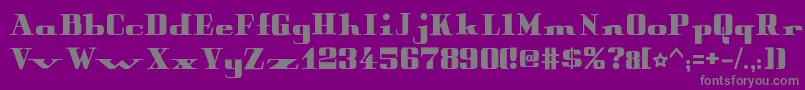 PeterObscureBold-Schriftart – Graue Schriften auf violettem Hintergrund