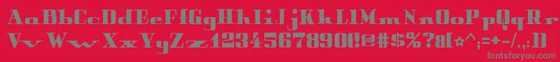 PeterObscureBold-fontti – harmaat kirjasimet punaisella taustalla