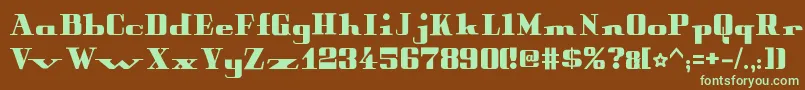 PeterObscureBold-fontti – vihreät fontit ruskealla taustalla