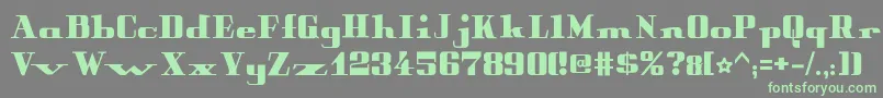 PeterObscureBold-fontti – vihreät fontit harmaalla taustalla