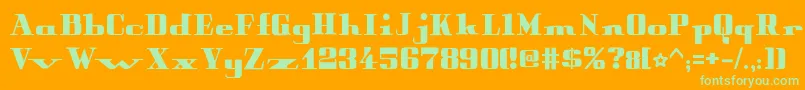 PeterObscureBold-fontti – vihreät fontit oranssilla taustalla