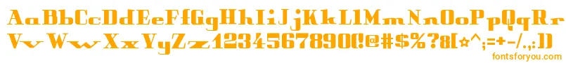 PeterObscureBold-fontti – oranssit fontit valkoisella taustalla