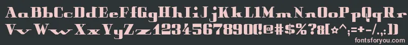PeterObscureBold-fontti – vaaleanpunaiset fontit mustalla taustalla