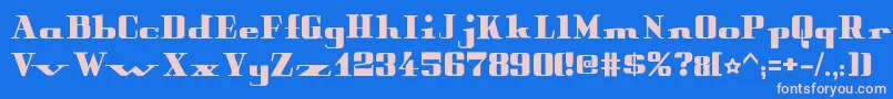 フォントPeterObscureBold – ピンクの文字、青い背景