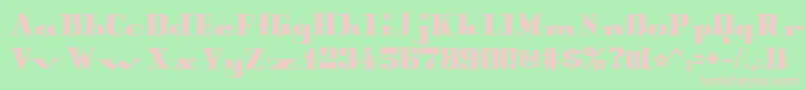 PeterObscureBold-fontti – vaaleanpunaiset fontit vihreällä taustalla