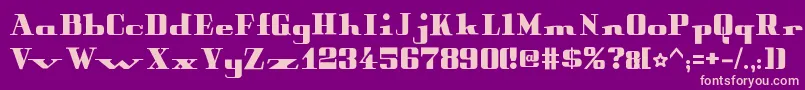 フォントPeterObscureBold – 紫の背景にピンクのフォント