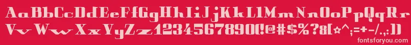 PeterObscureBold-fontti – vaaleanpunaiset fontit punaisella taustalla