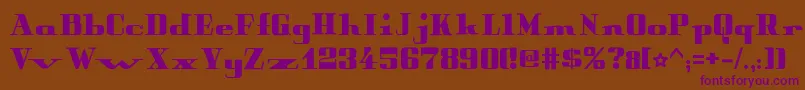 PeterObscureBold-fontti – violetit fontit ruskealla taustalla