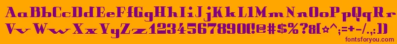 PeterObscureBold-fontti – violetit fontit oranssilla taustalla