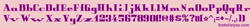 フォントPeterObscureBold – ピンクの背景に紫のフォント