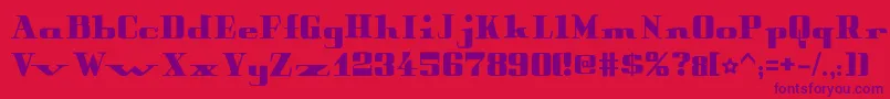 PeterObscureBold-fontti – violetit fontit punaisella taustalla