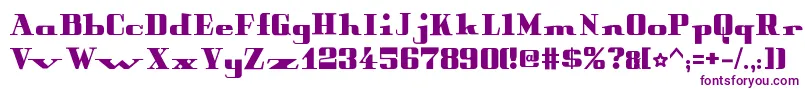 フォントPeterObscureBold – 白い背景に紫のフォント
