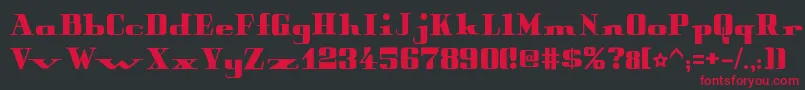 フォントPeterObscureBold – 黒い背景に赤い文字