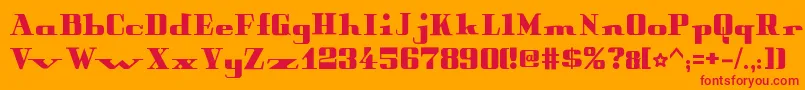 フォントPeterObscureBold – オレンジの背景に赤い文字