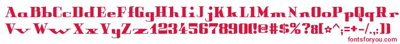 フォントPeterObscureBold – 白い背景に赤い文字