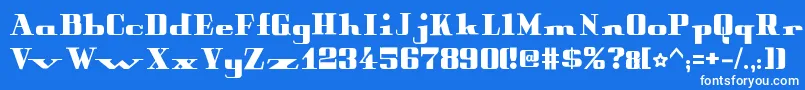 フォントPeterObscureBold – 青い背景に白い文字