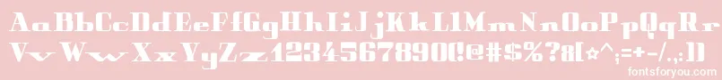フォントPeterObscureBold – ピンクの背景に白い文字