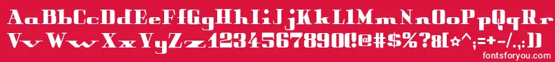 フォントPeterObscureBold – 赤い背景に白い文字