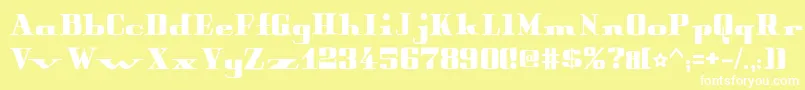 Czcionka PeterObscureBold – białe czcionki na żółtym tle