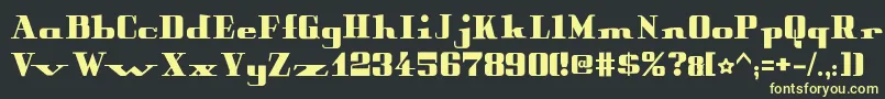 フォントPeterObscureBold – 黒い背景に黄色の文字