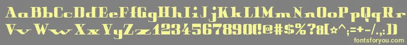 PeterObscureBold-fontti – keltaiset fontit harmaalla taustalla