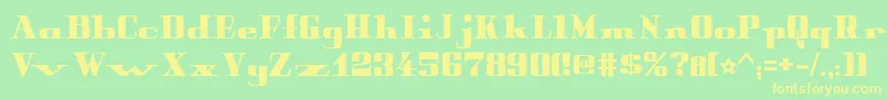 PeterObscureBold-fontti – keltaiset fontit vihreällä taustalla