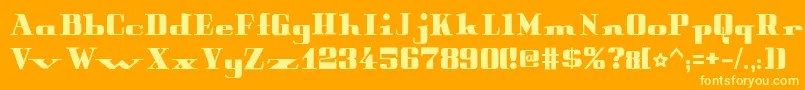 Шрифт PeterObscureBold – жёлтые шрифты на оранжевом фоне