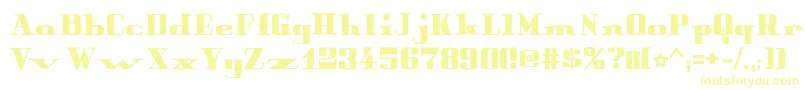 フォントPeterObscureBold – 白い背景に黄色の文字