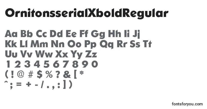 Schriftart OrnitonsserialXboldRegular – Alphabet, Zahlen, spezielle Symbole