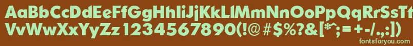 OrnitonsserialXboldRegular-fontti – vihreät fontit ruskealla taustalla