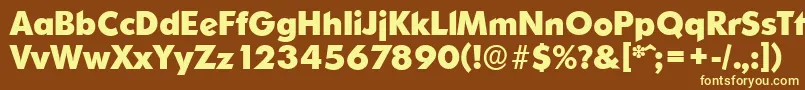 OrnitonsserialXboldRegular-fontti – keltaiset fontit ruskealla taustalla