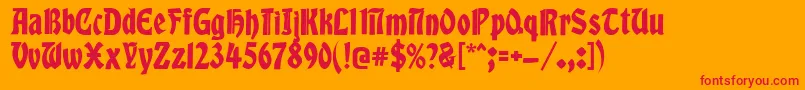 Globus Font – Red Fonts on Orange Background