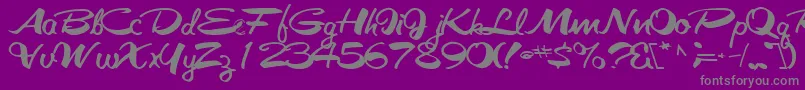 Galacticfuss72Bold-Schriftart – Graue Schriften auf violettem Hintergrund