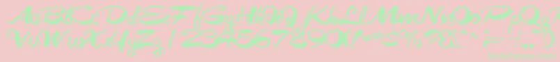 Galacticfuss72Bold Font – Green Fonts on Pink Background