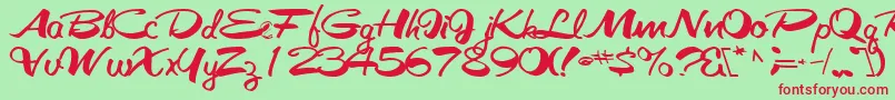 Galacticfuss72Bold Font – Red Fonts on Green Background