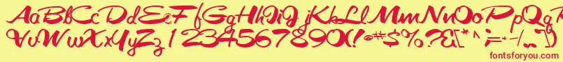 Galacticfuss72Bold Font – Red Fonts on Yellow Background