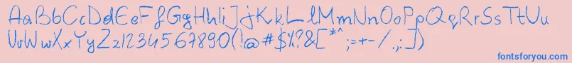 Шрифт BarbarjowePisanie – синие шрифты на розовом фоне