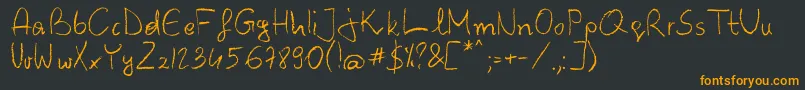 BarbarjowePisanie-Schriftart – Orangefarbene Schriften auf schwarzem Hintergrund