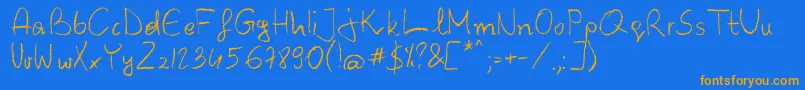 BarbarjowePisanie Font – Orange Fonts on Blue Background