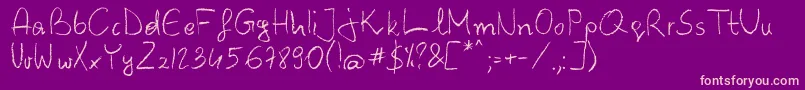 BarbarjowePisanie-fontti – vaaleanpunaiset fontit violetilla taustalla
