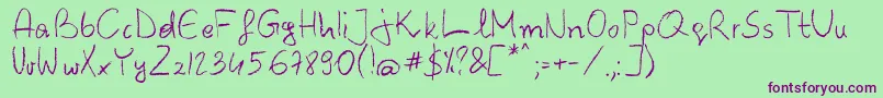 BarbarjowePisanie Font – Purple Fonts on Green Background