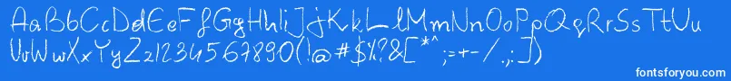 BarbarjowePisanie Font – White Fonts on Blue Background