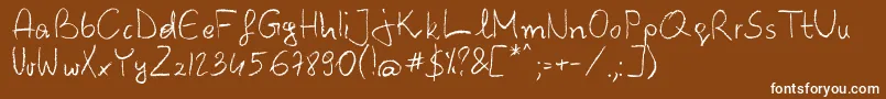 フォントBarbarjowePisanie – 茶色の背景に白い文字
