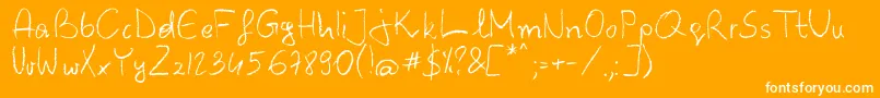 フォントBarbarjowePisanie – オレンジの背景に白い文字